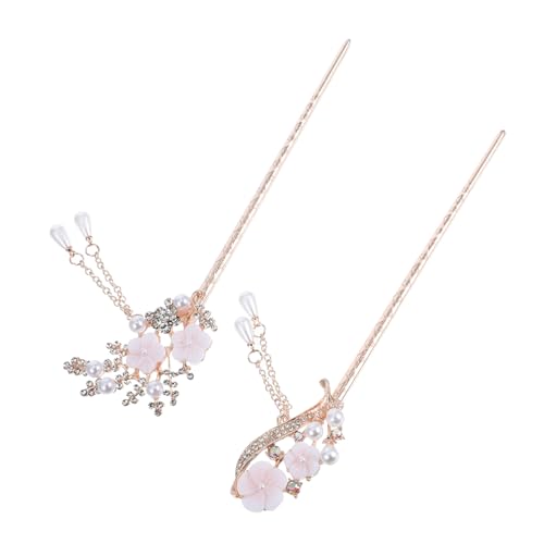 HAKIDZEL 2 Stücke Vintage Blumen Haarstäbe mit Quaste Ethno Haarnadeln für Damen Haar Zubehör für Freizeit und Partys von HAKIDZEL