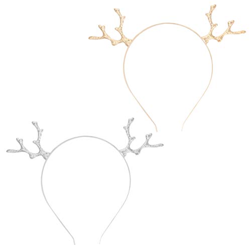 HAKIDZEL Haarspangen Für Damen 2st Geweih-stirnband Rentier-kopfschmuck Hirsch Ohren Rentiergeweih Stirnband Weihnachtskopfschmuck Reh Fotogeschenke Damen Strasssteine Haarnadel von HAKIDZEL