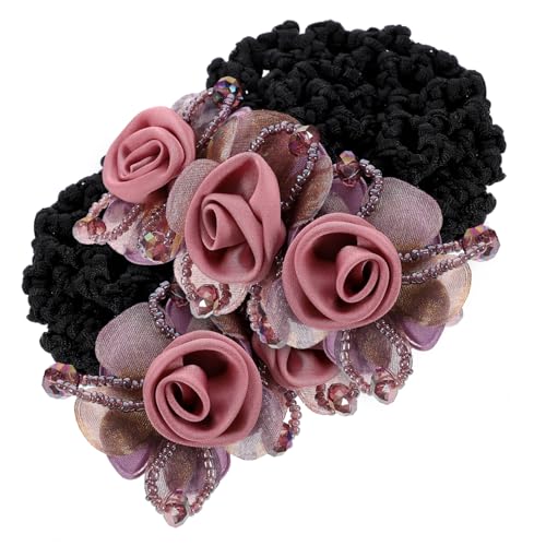 HAKIDZEL 2stücke Blumen-haarnetz Dekorative Haarspange Mit Netz-dutt Für Frauen Bruchfest Und Langlebig von HAKIDZEL