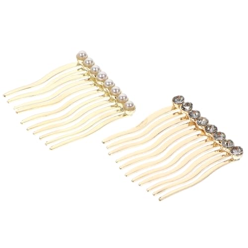 HAKIDZEL 2Stücke Perlen Haarspangen für Damen Haarkämme mit Rhinestones für Zuhause für Dünnes Haar und Brautschmuck Haarnadel für Einzigartigen Stil von HAKIDZEL