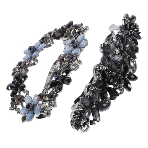 HAKIDZEL 2stücke Vintage Haarklammern Mit Strass Für Damen Elegante Haarspangen Für Hochzeiten Partys Und Alltag Praktische Und Stilvolle Haaraccessoires Mit Floralen Details von HAKIDZEL