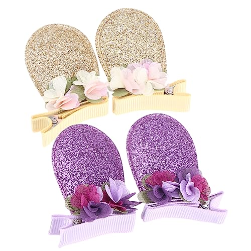 HAKIDZEL 2paare Haarspange Für Junge Mädchen Mit Hasenohren Haarspange Mit Pailletten Für Hasen Haarspangen Für Mädchen Mit Tierohren Haarnadeln Mit Hasenohren Für Junge von HAKIDZEL