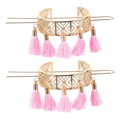 HAKIDZEL 2 Stück Vintage Haarstab Mit Quaste Und Blumendekoration Haarschmuck Für Frauen Und Mädchen Für Modisches Haarstyling von HAKIDZEL