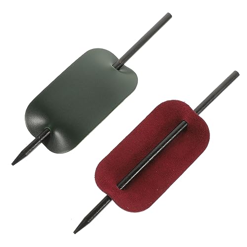 HAKIDZEL 2st Haarspangen Für Haarstab Aus Leder Haarstäbchen Für Dutts Haarspange Aus Leder Mit Stab Brötchenmanschette Haarschmuck Aus Leder Käfigclips Mädchen Pu-leder Uhrwerk Koreanisch von HAKIDZEL