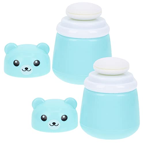 HAKIDZEL 2stücke Puderquastenbox Mit Behälter Aus Strapazierfähigem Für Babypuder Auftragen Geeignet Für Junge Mädchen Und Erwachsene Einfache Einhandbedienung Für Zuhause Oder von HAKIDZEL