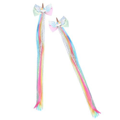 HAKIDZEL 2stücke Haarspangen Für Kinderperücken Haarnadeln Mit Einhornmotiv Strapazierfähiges Material Haarschmuck Für Mädchen Und Junge Mädchen Für Partys Und Alltag von HAKIDZEL