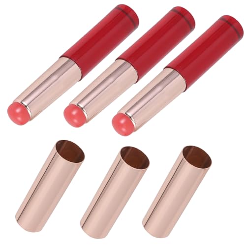 HAKIDZEL 3 Stück Silikon Lippenpinsel Teiliges mit Kappe Langlebiger Lippenstift Applikator Vielseitig für Lipgloss Lippencreme Concealer Leicht Tragbar Make Up Pinsel für Frauen von HAKIDZEL