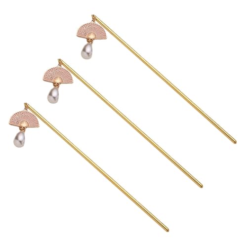 HAKIDZEL 3 Stück Teiliges Metall Haarstäbe für Damen Elegante Vintage Haarnadeln für Dutt-frisuren Glatte Kanten Chinesischer Haarschmuck Festhaltende Haarnadeln für Langes Haar Modisches von HAKIDZEL