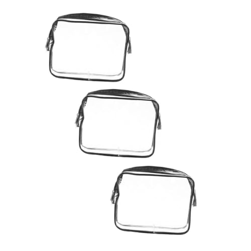 HAKIDZEL 3 Stück Transparente Kosmetiktasche Teiliges PVC Reise Kulturtasche Wasserabweisend Praktisch für Damen Waschbeutel Aufbewahrung Reise Waschtasche Robust Langlebig von HAKIDZEL