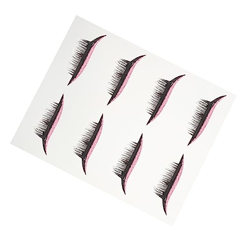 HAKIDZEL 4 Paare Falsche Wimpern Augen Make-up Aufkleber Eyeliner-wimpern-aufkleber Lenkerband Augenlinie Wimpernaufkleber Für Die Augen Wimpern Kosmetik Rosa Einstellen Plastik 3d Lockig von HAKIDZEL