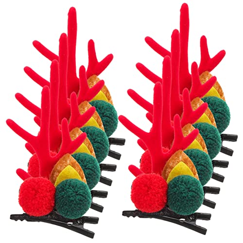 HAKIDZEL 4 Paare Weihnachtsgeweih-Haarspange kinder haarschmuck haarspange weihnachten Rentiergeweih-Clips Rentier-Haarspangen Weihnachts-Haarschmuck Haar Klammern Weihnachtsspange von HAKIDZEL