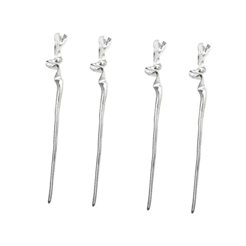 HAKIDZEL 4 Stück Geometrische Haarstäbchen Aus Metall Chignon-haarnadel Haarzubehör Retro-chignon-nadel Chinesische Retro Strass Für Haare Haarknotenzubehör Für Frauen Zinklegierung von HAKIDZEL