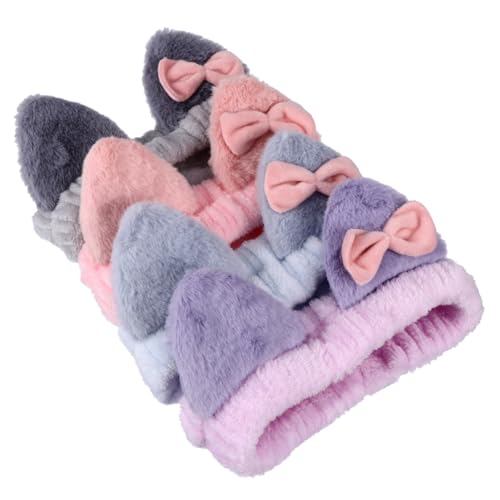 HAKIDZEL 4 Stück Katzenohren Stirnband Katzenohr Make Up Stirnband Blau Süße Stirnbänder Mädchen Katzenohr Haarbänder Flauschig Marineblau Cosplay Süßes Katzen Zufällige Farbe von HAKIDZEL