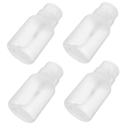 HAKIDZEL 4 Stück Nachfüllbare Pumpflaschen Transparent Leere Flüssigkeitsspender für Nagellackentferner Make Up Entferner Pressflaschen Wiederverwendbar für Bad Hotel Reise von HAKIDZEL