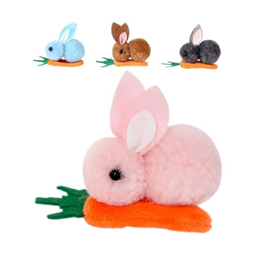 HAKIDZEL 4 Stück Plüsch-haarspangen Kaninchen-clips Süßer Kopfschmuck Für Frauen Haarschmuck Dekorative Festivalspangen von HAKIDZEL