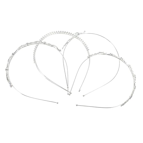 HAKIDZEL 4 Stück Strass-stirnband Strass-kopfschmuck Für Damen Hochzeitsaccessoires Für Zweireihiges Stirnband Strass Stirnband Damen Haarband Strasssteine Legierung Einstellen Braut von HAKIDZEL