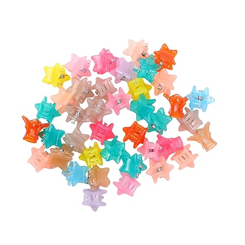 HAKIDZEL 40 Stück Kleiner Haarklammern Süße Haarnadeln Für Mädchen Langlebige Haarspangen Farbenfrohe Stern Haarclips Für Kinderhaare von HAKIDZEL