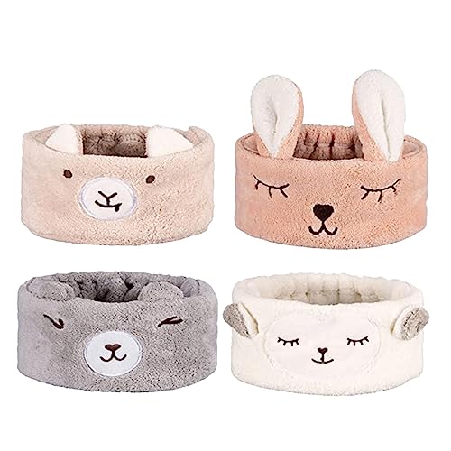 HAKIDZEL 4stücke Stirnbänder Aus Plüsch Für Mädchen Elastisch Geeignet Für Spa Make-up Gesichtsreinigung Duschen Yoga Tragen Bei Gesichtsmasken von HAKIDZEL