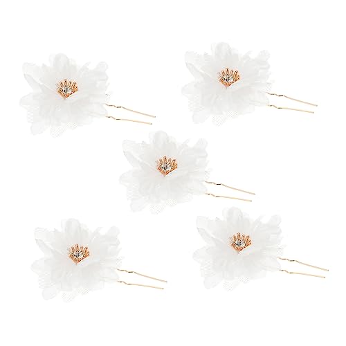 HAKIDZEL Braut Haarspange 6st Braut Haarspangen Mit Blumen Haarschmuck Aus Strass Haarklemme Haarschmuck Für Die Braut Haar Klammern Haarnadel U-förmige Haarnadel Hochzeit Haarteil Garn von HAKIDZEL