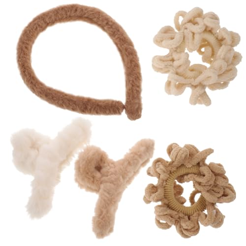 HAKIDZEL 5stücke Plüsch-haargummi Haarspange Stirnband Haarschmuck Für Frauen Mädchen Und Bequemer Für Verschiedene Anlässe von HAKIDZEL