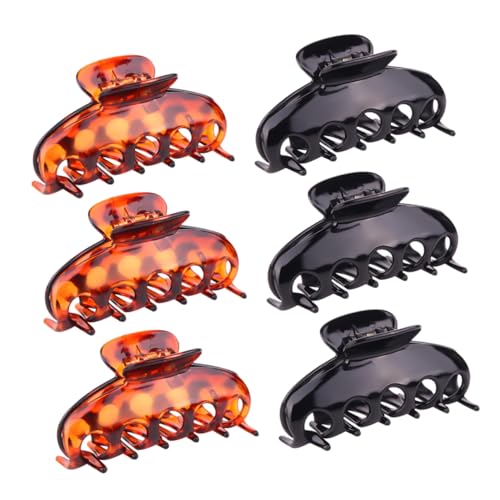 HAKIDZEL 6 Stück Große Haarklammern aus Abs Kunststoff Rutschfeste Starke Haarspangen für Damen zum Duschen Make Up und Alltagsstyling Haarschmuck Clips für Dickes Haar von HAKIDZEL