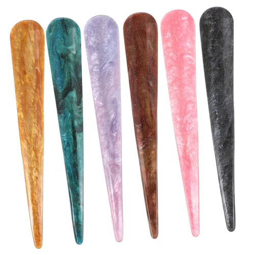 HAKIDZEL 6 Stück Teiliges Große Acryl-haarklammern Ox-horn-design Bunte Haarklammern für Frauen Modische Haarschmuck Langlebig und Vielseitig für Dickes Haar Geeignet von HAKIDZEL