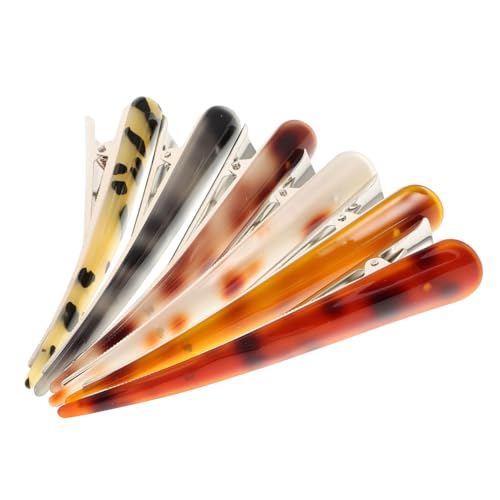HAKIDZEL 6 Stück Teiliges Große Haarklammern aus Acryl mit Ox-horn-design Modische Rutschfeste Haarspangen für Frauen und Mädchen Dekorative Ponytail Clips in Gemischten Farben für Alltag von HAKIDZEL