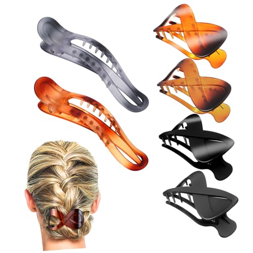HAKIDZEL 6 Stück Teiliges Haarklammer aus Acryl Große und Lange Haarklammern für Frauen und Mädchen Rutschfeste Haargreifer für Langes und Mittellanges Haar Stark Haltende Styling Clips in von HAKIDZEL