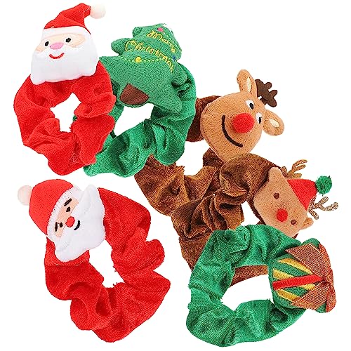 HAKIDZEL 6St Weihnachtsschweinedarm Haarschmuck für Kinder weihnachts scrunchies Haargummis elastisches Weihnachtshaarband Haarschmuck für kurzes Haar Perücke Pferdeschwanz für von HAKIDZEL