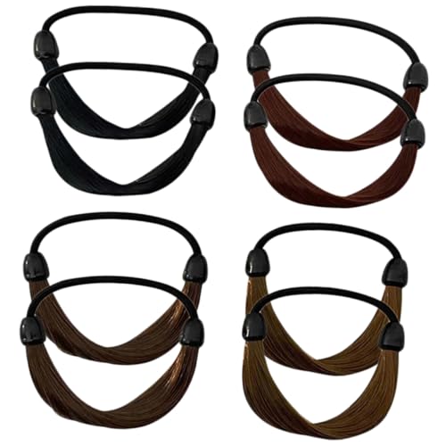HAKIDZEL 8 Stück Teiliges Elastische Haarbänder für Frauen und Mädchen Dehnbar Unsichtbare Pferdeschwanzhalter in Schwarz und Braun Modische Haarschmuck Accessoires für Haartypen von HAKIDZEL