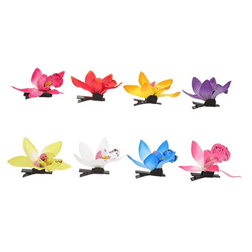 HAKIDZEL 8stücke Orchideenblüten Haarspangen Hawaii Blumen Haarnadeln Accessoires Für Mädchen Clips Für Hochzeit Strand Party von HAKIDZEL