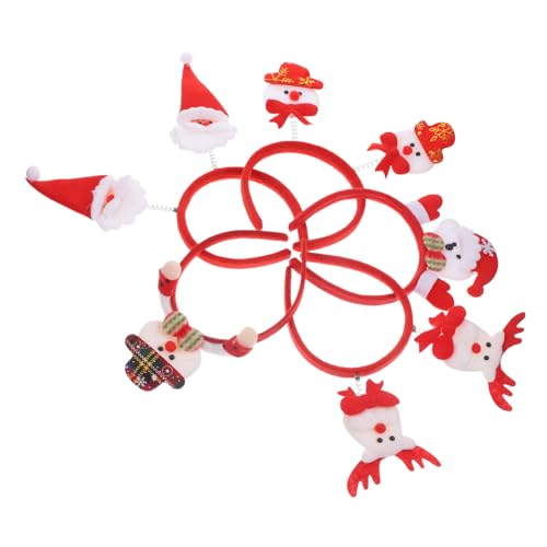 HAKIDZEL 9er-pack Weihnachts-haarschmuck Weihnachtskopf Bopper Weihnachts-sankt-stirnband Mädchen Weihnachtsbaum Kopfschmuck Haarreifen Für Kinder Haarband Cosplay Fräulein Weihnachtsmütze von HAKIDZEL