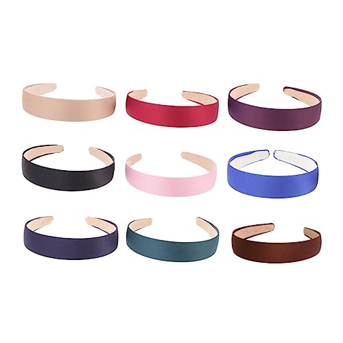 HAKIDZEL 9st Stirnband Mit Breiter Krempe Reiten Breites Stirnband Aus Satin Elastische Haarbänder Koreanisches Dekor Fitness-stirnband Harte Stirnbänder Zubehör Basketball Stoff Mädchen von HAKIDZEL