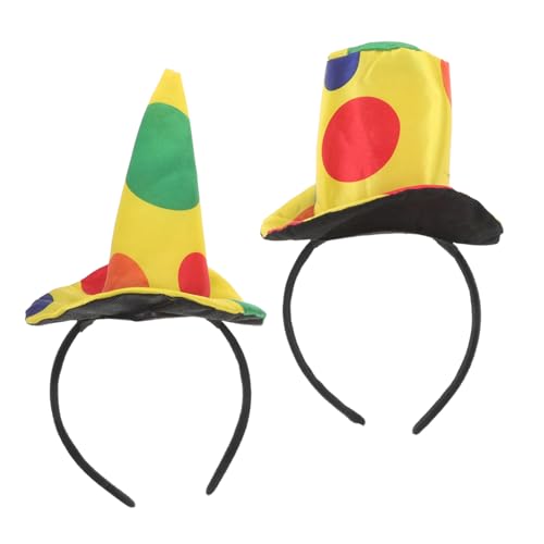HAKIDZEL Clownhut Stirnband Kopfbedeckung Karneval Mottoparty Zirkusclownhut Verspieltes Stirnband Clown Partykostüm Neuartiger Clownhut von HAKIDZEL
