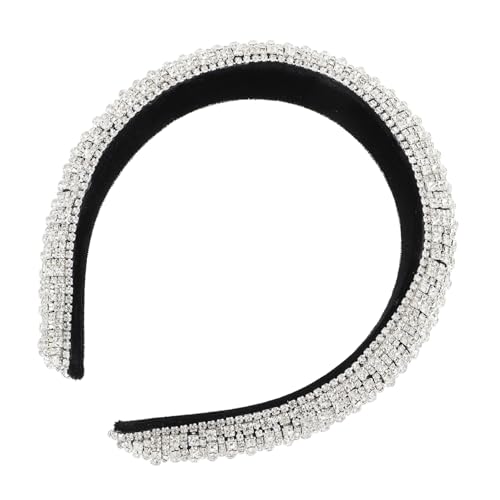 HAKIDZEL Damen Haarband mit Funkelnden Strasssteinen Leichter Haarreif für Hochzeit Party und Fest Komfortabel und Einzigartig Silberweißes Brautschmuck Haarband von HAKIDZEL
