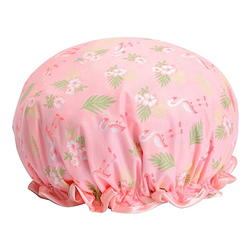 HAKIDZEL Duschhut Haarduschhaube Duschhaube Für Damen Bandana Für Frauen Kopftuch Für Frauen Schrubbkappen Waschbare Dusche Damenhüte Und Mützen Rosa Ein Bad Nehmen Fräulein Küchenhut von HAKIDZEL