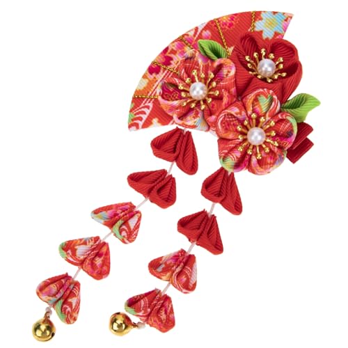 HAKIDZEL Haarschmuck Mit Quastenglocke Süße Haarspange Mädchenhaft Orientalischer Stoffstil Haarschmuck Kostüm Ausgefallenes Mädchen Dekorativ Traditionell Kristallquaste von HAKIDZEL