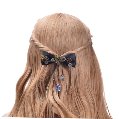 HAKIDZEL Haarspange Mit Schleife Steampunk Damen Haaraccessoire Zarte Schleife Attraktiver Schmuck Für Partys Reisen Alltag Schutz von HAKIDZEL
