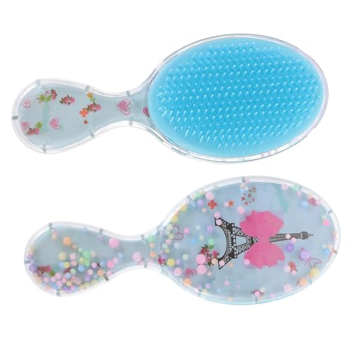 HAKIDZEL 2stücke Haarbürste Für Junge Mädchen Mädchen Mit Weichen Borsten Tragbar Für Hause Und Unterwegs Entwirrer Für Lockiges Dickes Haar von HAKIDZEL