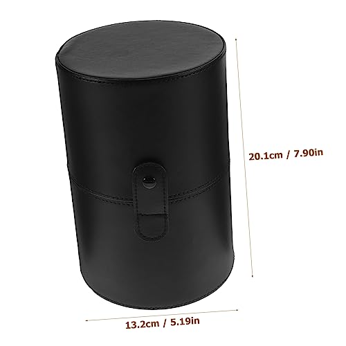 HAKIDZEL Kosmetik Pinselhalter Aufbewahrungsbox mit Deckel Tragbarer Make Up Pinsel Organizer Platzsparender Makeup Brush Case für Reise und Business Moderner Schwarzer Beauty von HAKIDZEL