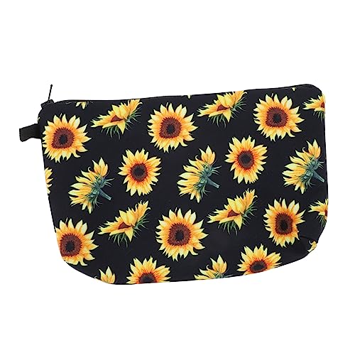 HAKIDZEL Kreative Retro-Kosmetiktasche Mit Sonnenblumenmotiv Aufbewahrungstasche Für Damen Kosmetiktasche Für Reisen Und Alltag Robust Und Wiederverwendbar von HAKIDZEL