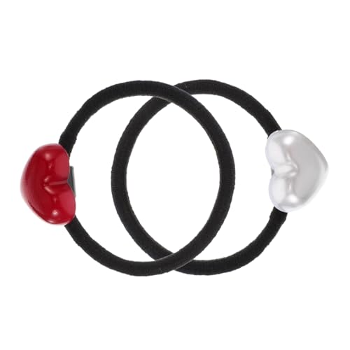 HAKIDZEL 2stücke Haargummi Mit Kugel Für Kleine Mädchen Valentinstag Haargummi Mit Kugel Perlen Für Frauen Haaraccessoire Für Mädchen von HAKIDZEL