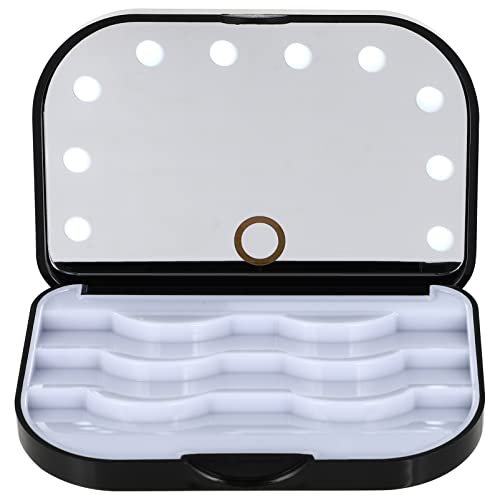 HAKIDZEL Wimpernetui Mit Led-licht Und Spiegel Wimpern-aufbewahrungsbox Kompakter Wimpern Organizer Für Künstliche Wimpern Und Kleinigkeiten Geeignet Für Salon Und Alltag von HAKIDZEL