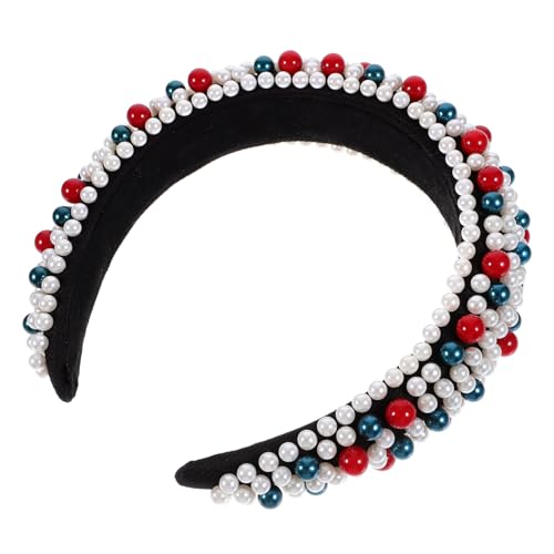 HAKIDZEL Weihnachtsperlen-stirnband Spa-stirnbänder Haarschmuck Für Damen Bauschiges Stirnband Haarschmuck Für Die Hochzeit Make-up-stirnband Schmücken Plastik Modisch Und Vielseitig Braut von HAKIDZEL