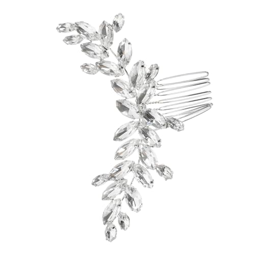 HAKIDZEL Silberner Haarkamm mit Glitzersteinen Handgefertigter Brautschmuck für Mädchen Stabiler Haarclip für Hochzeit und Festliche Anlässe Eleganter Haaraccessoire für Besonderen Look von HAKIDZEL