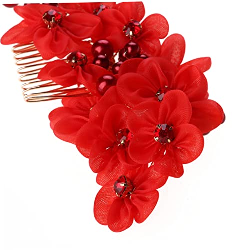 HAKIDZEL Strass Haarspangen für Haarkammklammern Blumenmädchenkleid Haarkämme für Frauen rotes Zubehör Haarklammer Haarnadel Tiara haarschmuck Farben Kopfbedeckung Hochzeitskleid s803 von HAKIDZEL