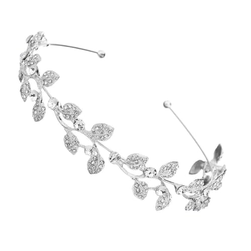 HAKIDZEL Strassbesetztes Haarband Silber Funkelndes Brautschmuck Haaraccessoire Charmantes Kopfschmuck für Festliche Anlässe Langlebig und Stilvoll Einfach zu Tragen von HAKIDZEL