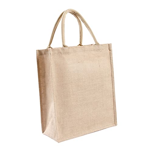 HAKIDZEL Wasserdichte Handliche Jutetasche Robuste Einkaufstasche Wiederverwendbar Für Alltag Camping Picknick Reise von HAKIDZEL