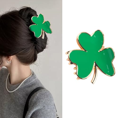 St. Patrick's Day Haarspangen aus Metall, glänzend, Kleeblatt-Clips für Damen, niedlich, klein, modischer Haarschmuck für Mädchen, 1 Stück St. Patrick's Day Haarspangen aus Metall, glänzend, Kleeblatt-Clips für Damen, niedlich, klein, modischer Haarschmuck für Mädchen, 1 Stück von HAKJXOS