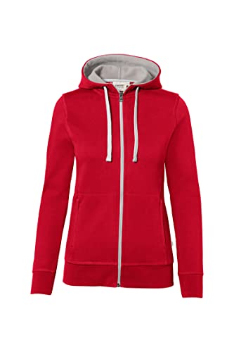HAKRO Damen Jacke mit Kapuze "Bonded" - 255 - rot/silber - Größe: M von HAKRO